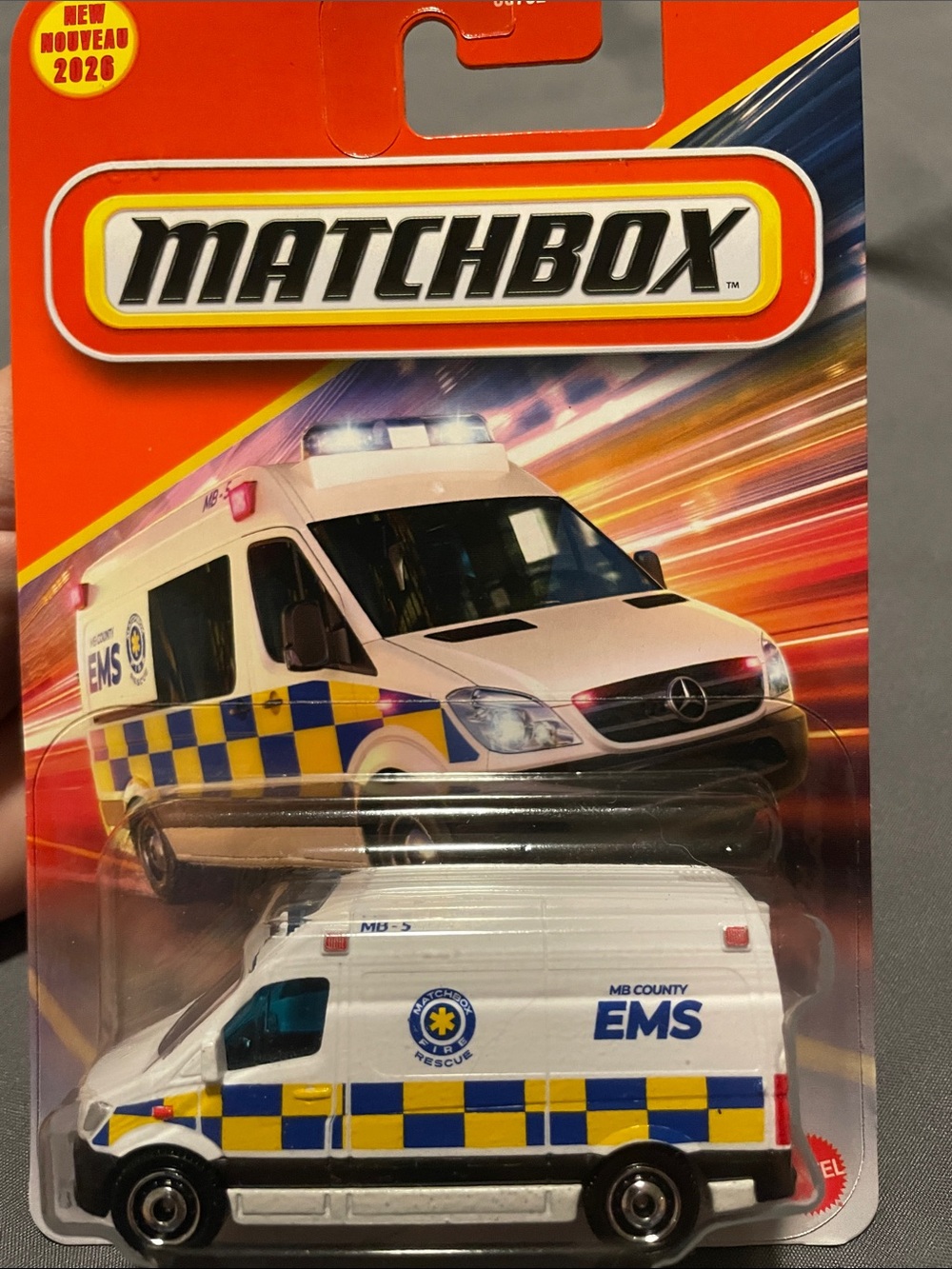 Matchbox MB County EMS White & Yellow Toy Ambulance Van